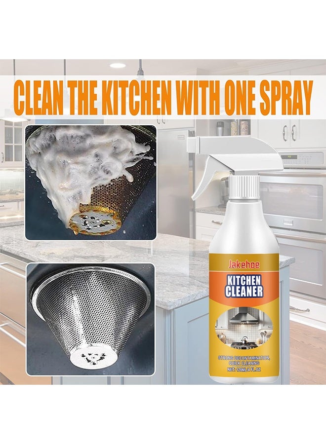 Jakehoe Kitchen Cleaner, Kitchen Degreaser Foam Spray, Stubborn Stains Cleaner, Multipurpose Grease Remover, Kitchens Grease Cleaner, Heavy-Duty Cleaner For Grease Stains On Cooktops, Ovens, Pots Rangehoods, Powerful, 120ML - Image 3